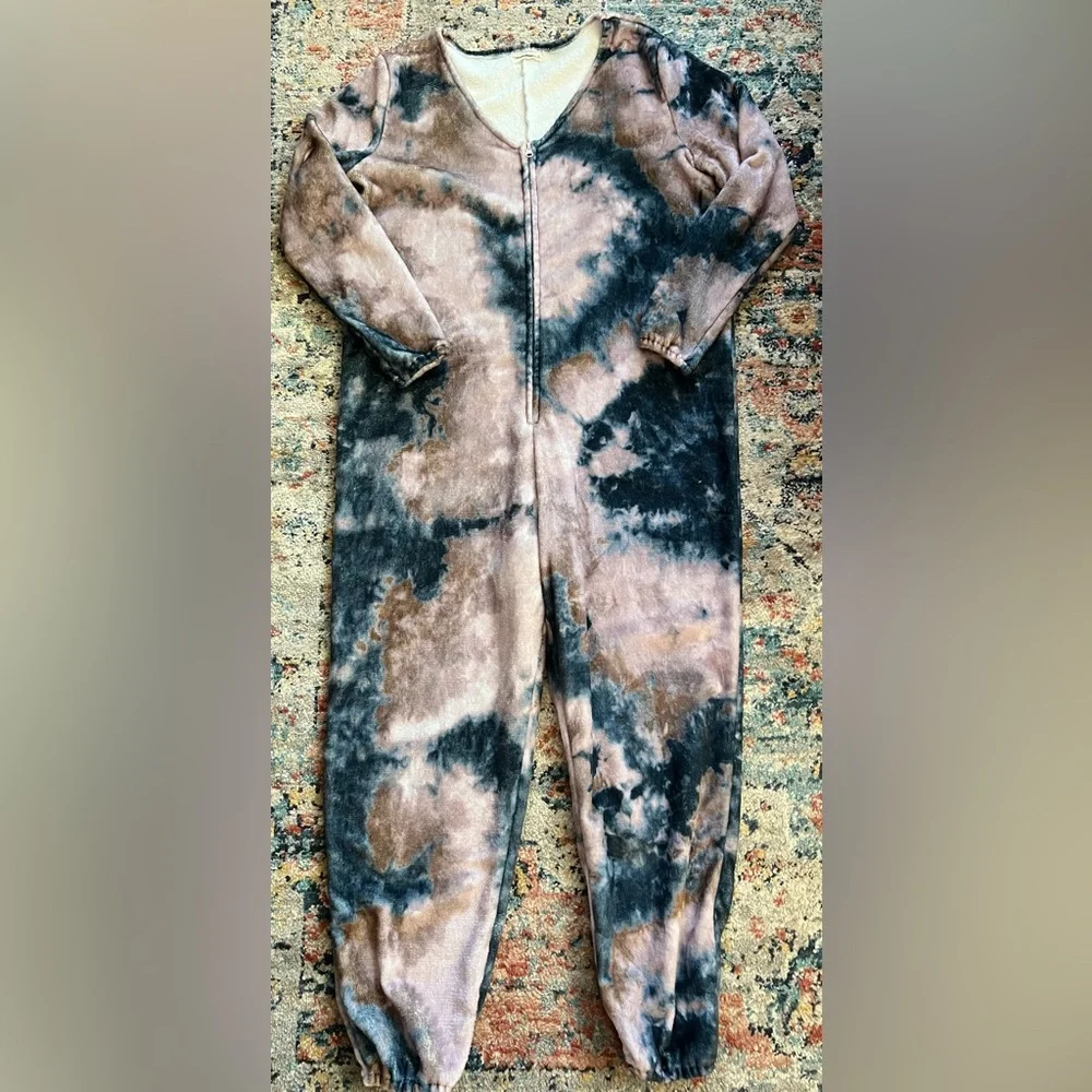 Natural Life Fleece Tie-Dye Jumpsuit Size Small - Picture 1 of 3